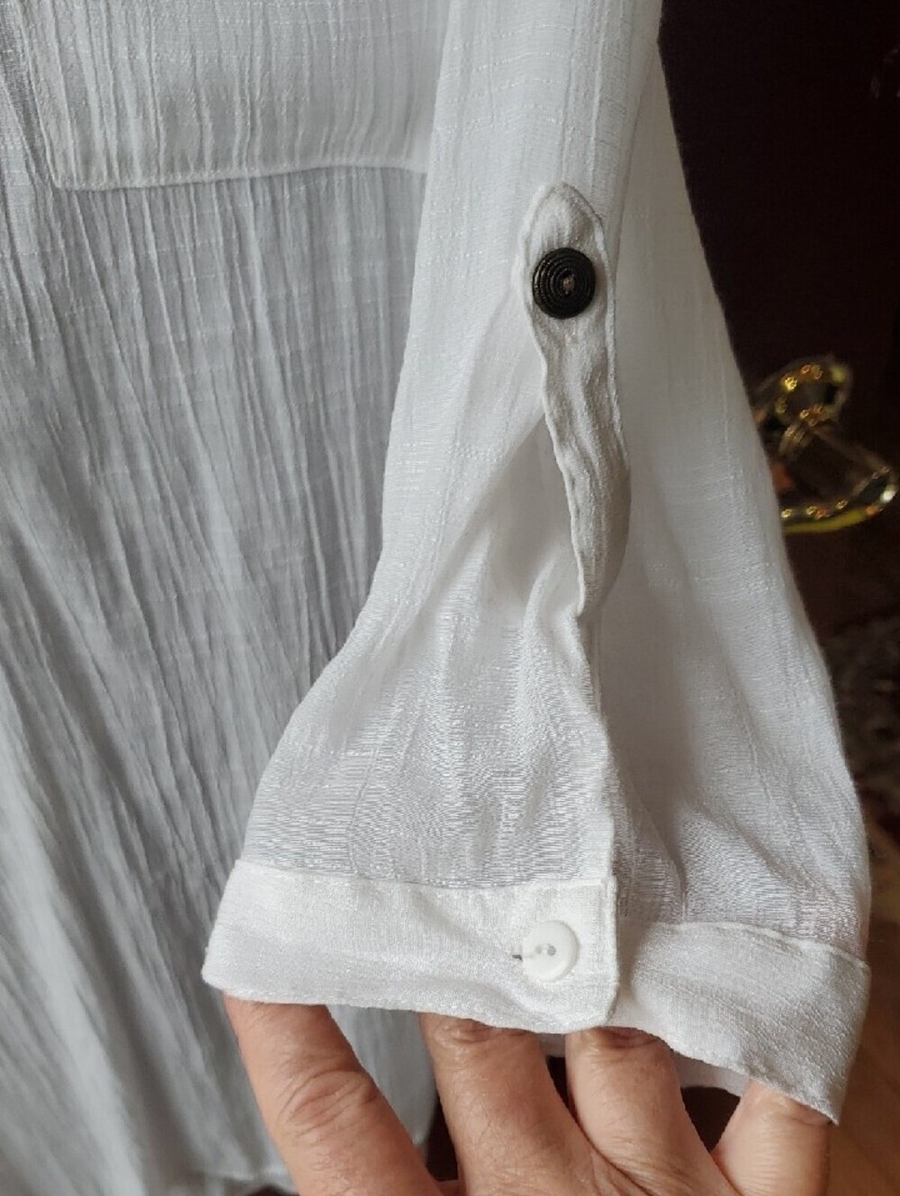 Iz Byer White Rayon Blend Textured Tunic Top - Picture 7 of 9
